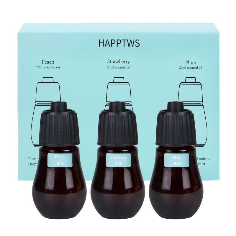 HAPPTWS Diffuser Oil Set (Peach, Strawberry, and Plum Blossom) - Image 1